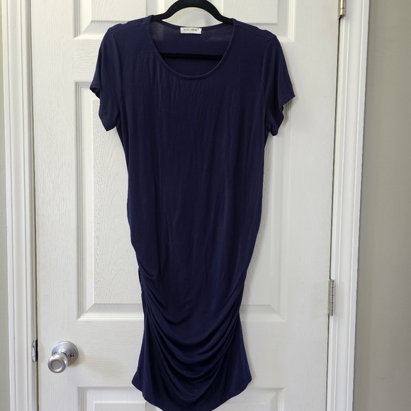 Small Show Short Sleeve Purple Casual Maternity Dress Size Large - Picture 2 of 10